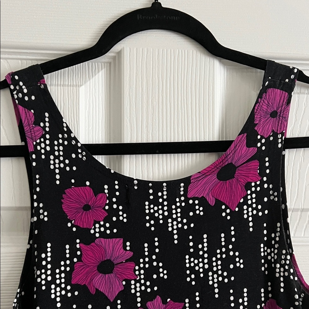 Fighting Eel Floral Black and Purple Sleeveless Dress - Picture 5 of 8